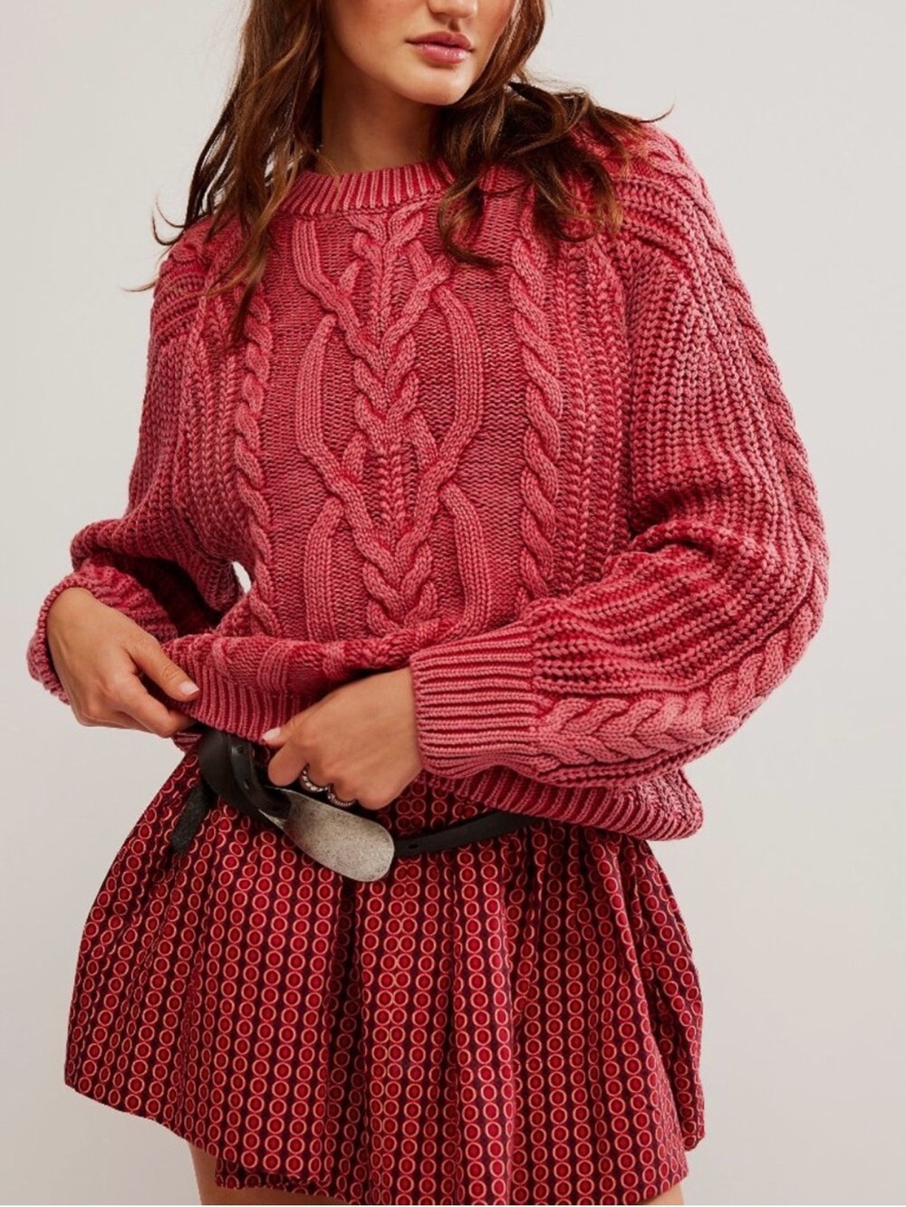 NWT Free People Frankie Cable Sweater